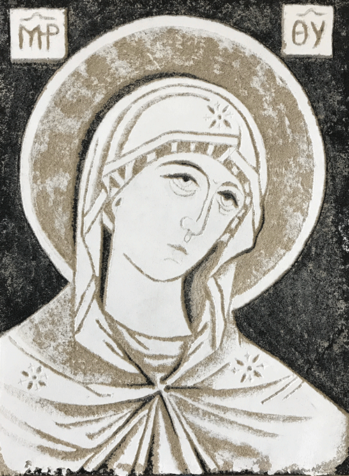 Shoulder Length Icons Collection - (Andronikovskaia Theotokus Sgraffito Fresco)
