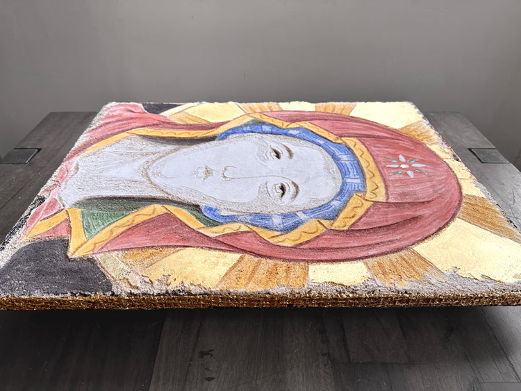 Panagia of the Missionary House - Sgraffito Fresco Icon