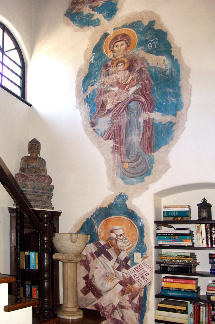 "Byzantine Fresco Installation" - wall buon fresco by iLia Anossov (fresco). Hollywood, CA 2011 