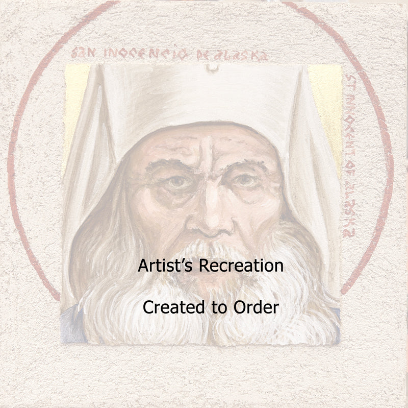 St. Innocent of Alaska - Buon Fresco Icon - 12"x12" on ceramic tile, 22 karat gold