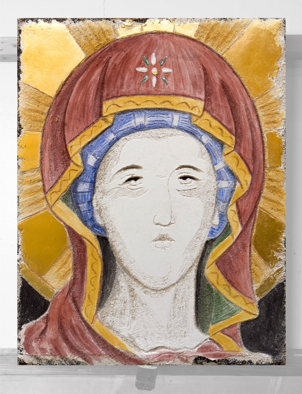Panagia of the Missionary House - Sgraffito Fresco Icon