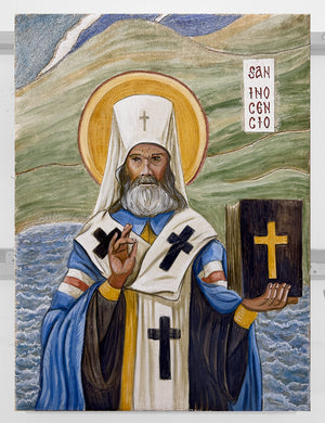 Saint Innocent of PM - Santo Inocencio - fresco sgraffito icon