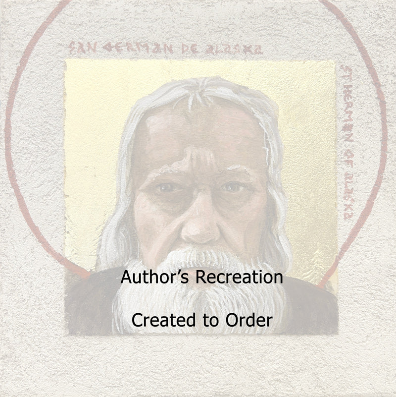 St Herman of Alaska of PM - Buon Fresco Icon - 12"x12" on ceramic tile, 22 karat gold