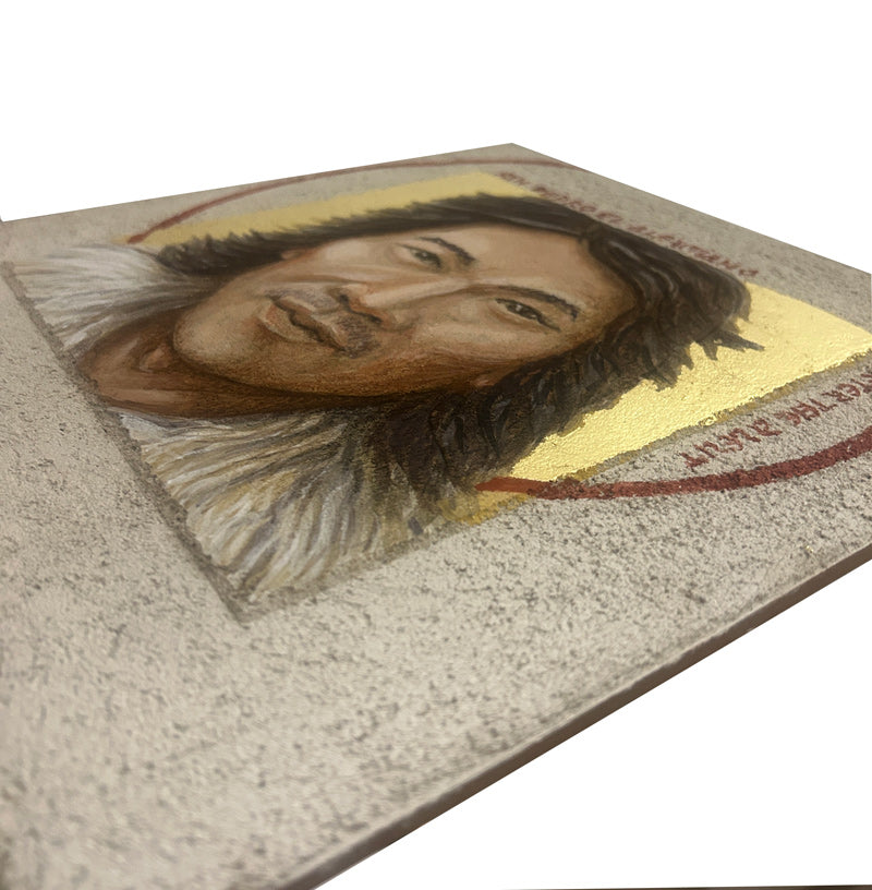 St Peter the Aleut Martyr - Buon Fresco Icon - 12"x12" on ceramic tile, 22 karat gold