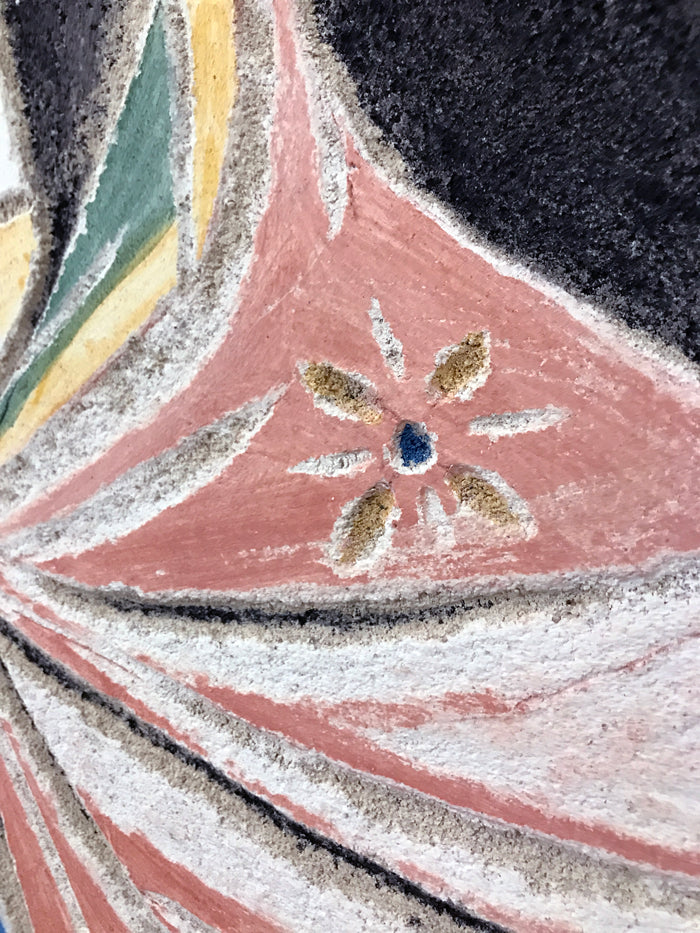 Mother of God after Andronicus Theotokos II - Icon detail close up, created in Sgraffito Fresco by iLia Anossov (Fresco)